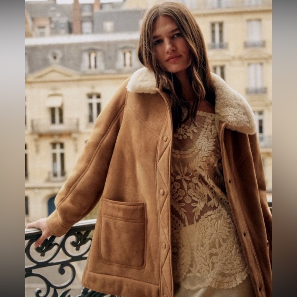 Embroidered Lace Blouse, L, Cream